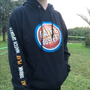 Vintage Y2k Dave and busters black hoodie 
Eat